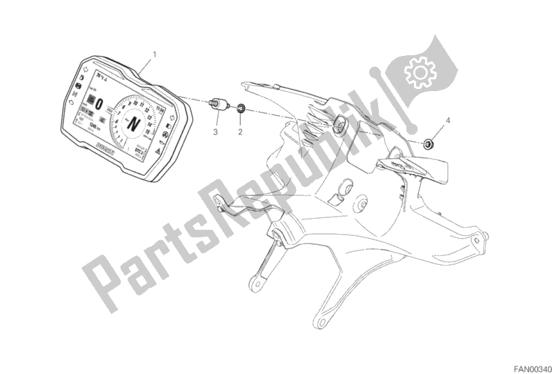 All parts for the Instrument Panel of the Ducati Superbike Panigale V4 S Corse 1100 2019